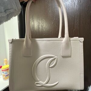 Christian Louboutin Cream Tote Bag with Structured Design